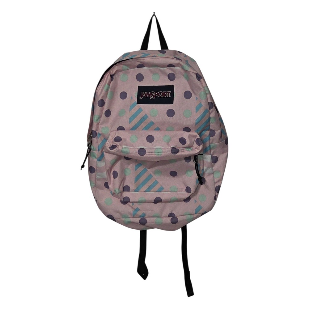 JanSport Superbreak One Backpack Pink Polka Dot Geometric Print JS00T15W